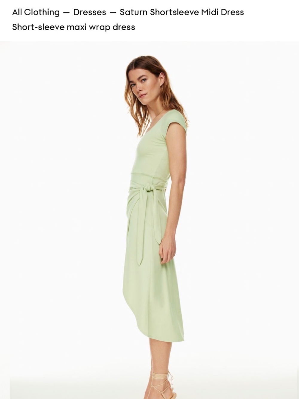 Aritzia Wilfred wrap dress in sage green